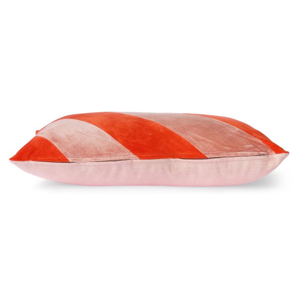 Striped velvet Cushion Red - Afbeelding 3