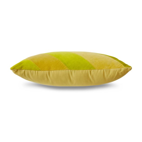 Striped velvet Cushion Yellow - Afbeelding 3